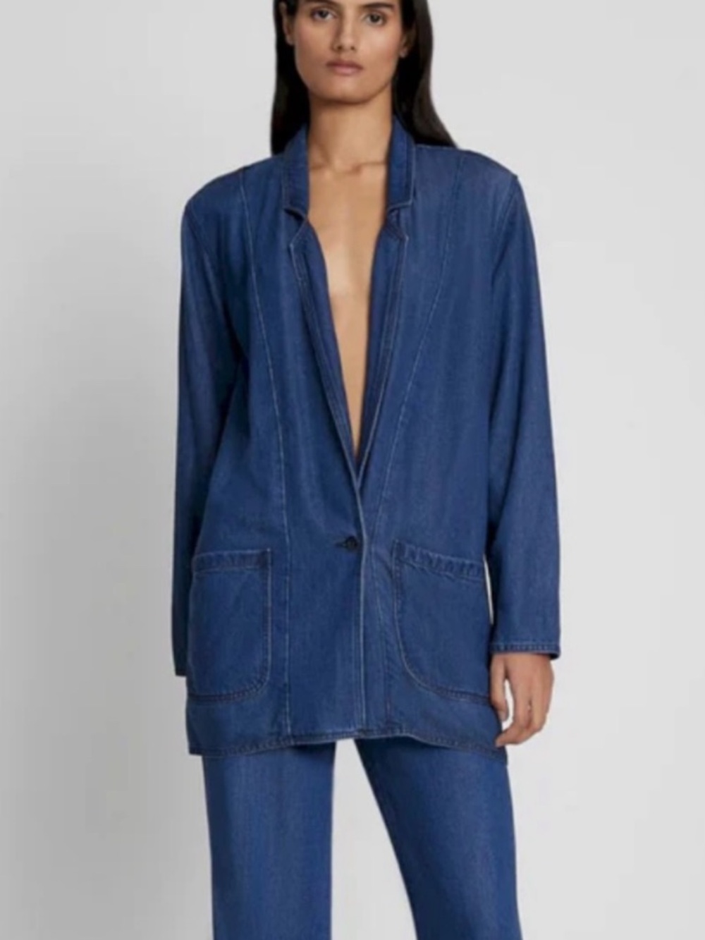 7 For All Mankind Denim Lustre Blazer Jacket